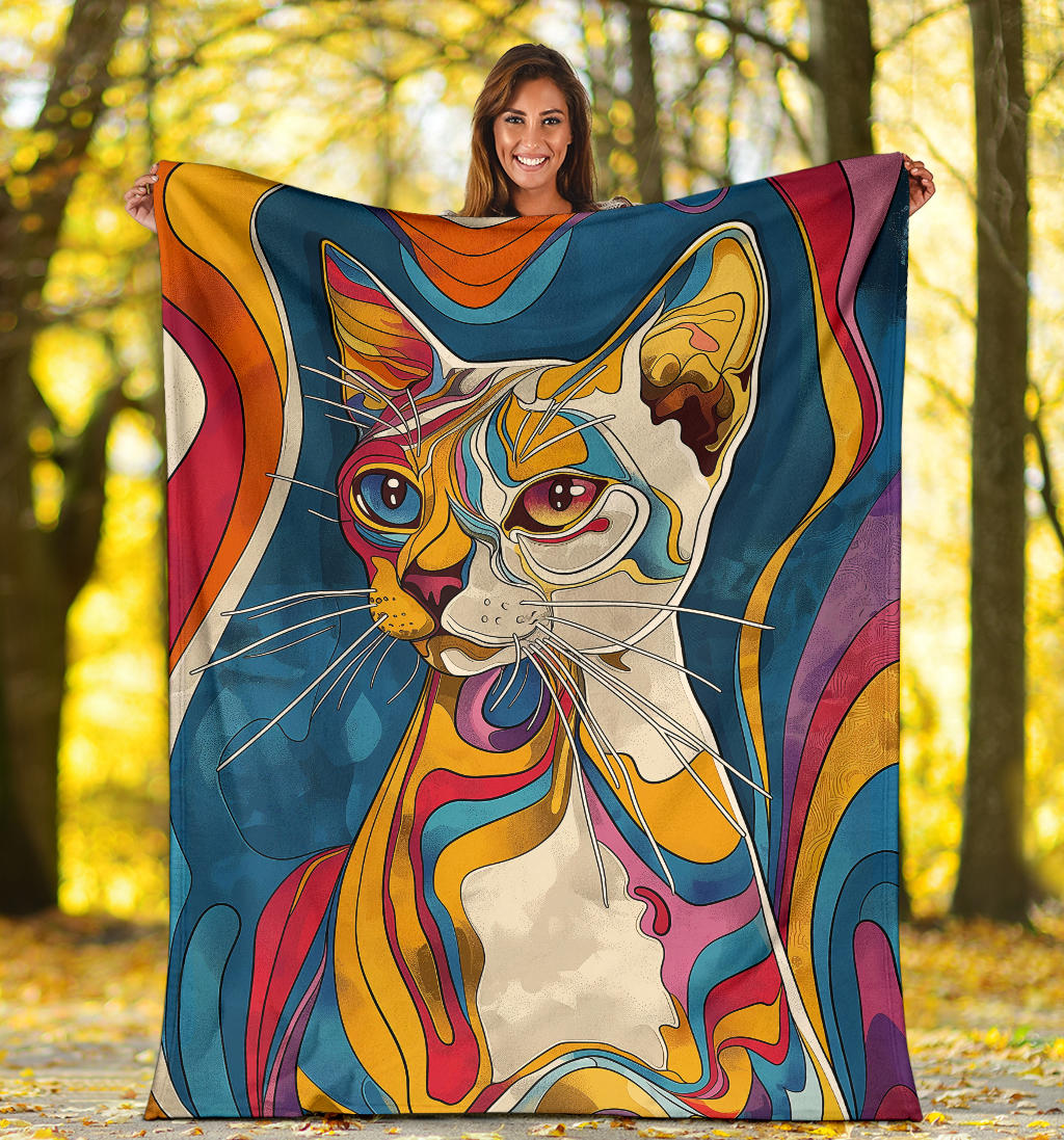 Burmilla cat Blanket, Trippy Psychedelics Burmilla cat Fleece Blanket, Burmilla cat Throw Blanket, Burmilla cat Gifts