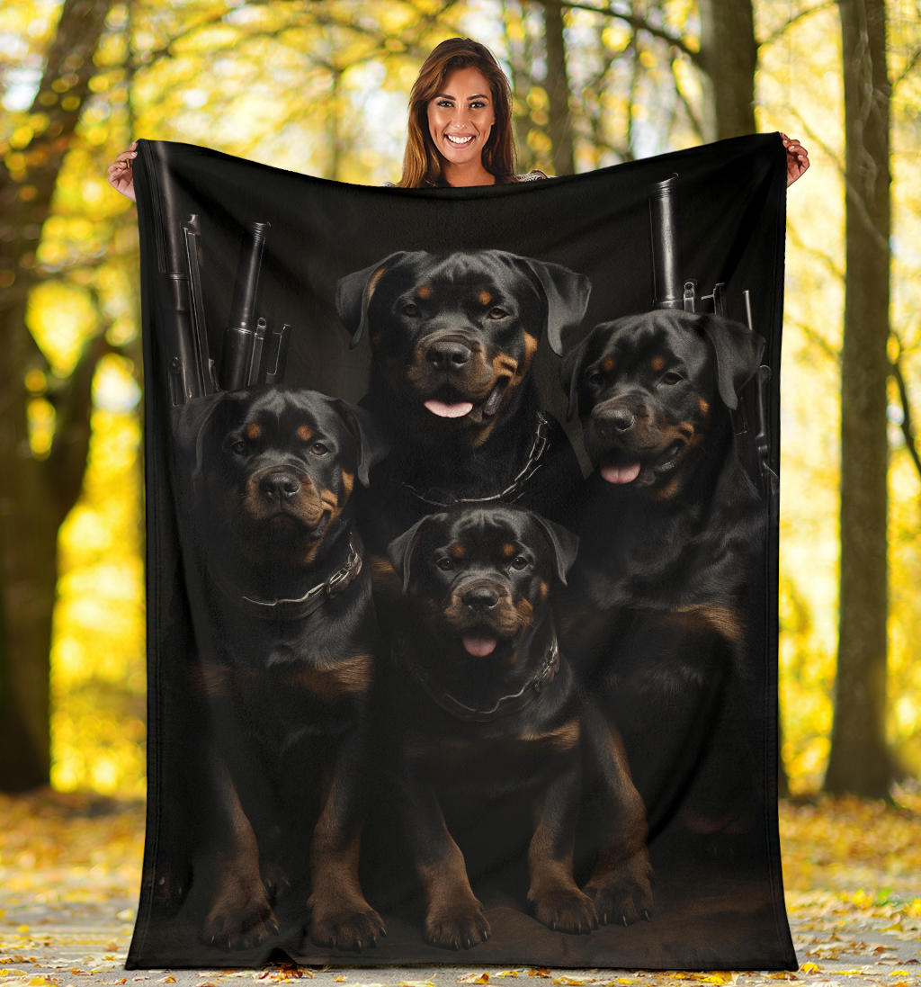 Rottweiler Family Blanket, Rottweiler Blanket, Rottweiler gifts, Rottweiler Throw Blanket