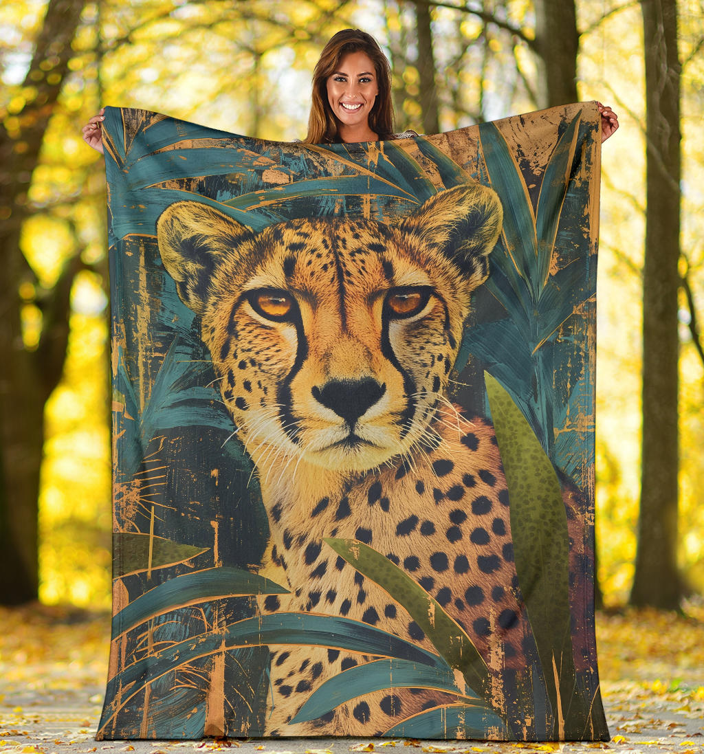 Cheetah Blanket, Trippy Psychedelics Cheetah Fleece Blanket, Cheetah Throw Blanket, Cheetah Gifts