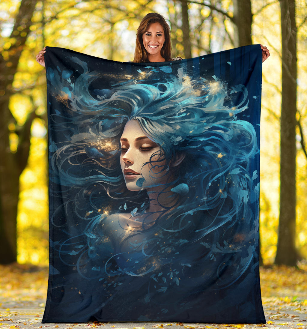 Aquarius Zodiac Sign Blanket, Aquarius Zodiac Throw Blanket, Aquarius Zodiac Gifts, Aquarius Fleece Blanket