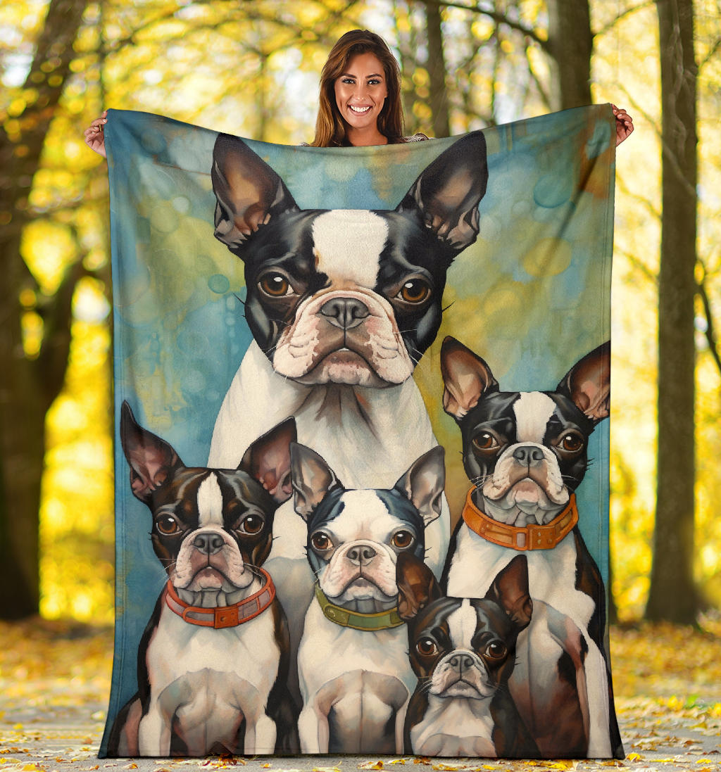 Boston Terrier Family Blanket, Boston Terrier Blanket, Boston Terrier Throw Blanket, Boston Terrier, Boston Terrier Gifts