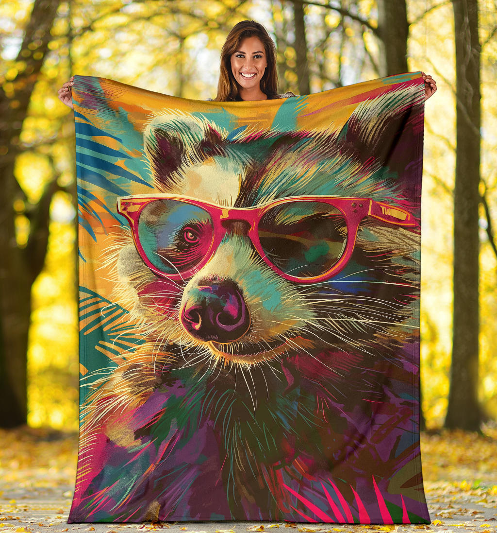 Badger Blanket, Trippy Psychedelics Badger Fleece Blanket, Badger Throw Blanket, Badger Gifts