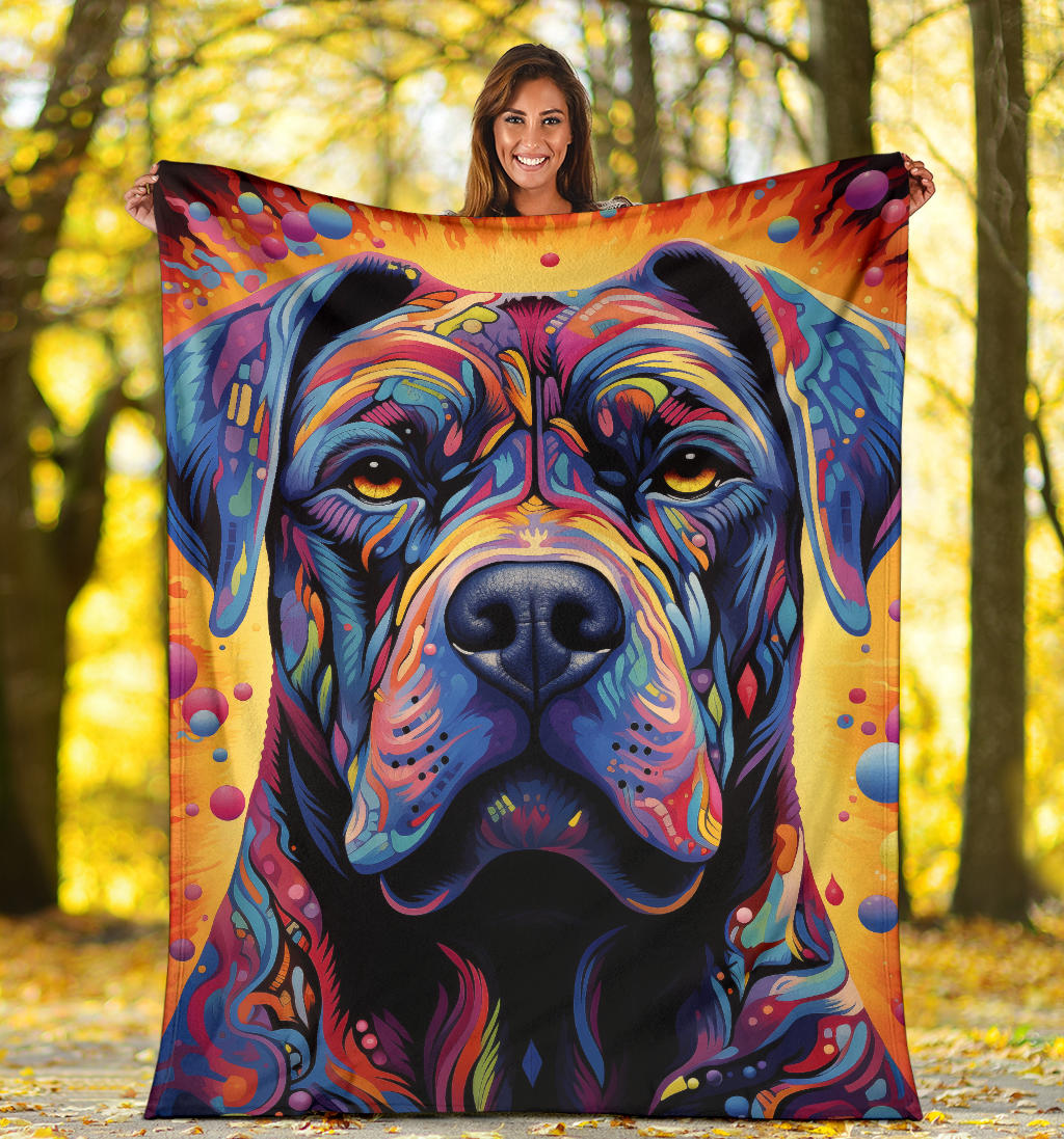 Cane Corso Blanket, Trippy Psychedelics Cane Corso Fleece Blanket, Cane Corso Throw Blanket, Cane Corso Gifts