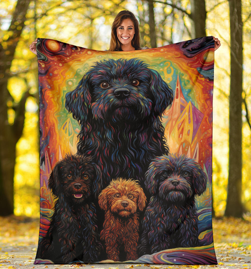 Puli Blanket, Trippy Psychedelics Puli Fleece Blanket, Puli Throw Blanket, Puli Gifts