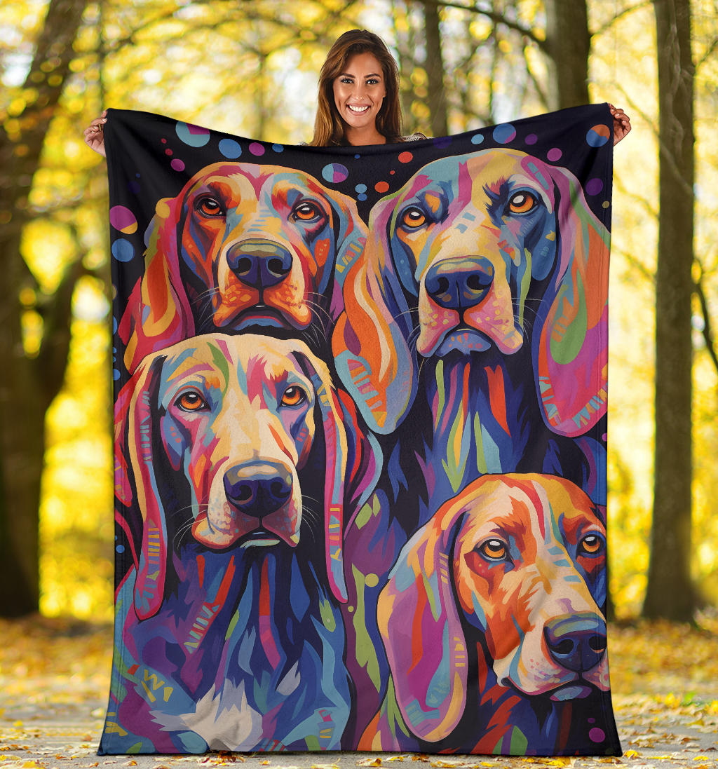 Treeing Walker Coonhound Blanket, Trippy Psychedelics Treeing Walker Coonhound Fleece Blanket, Treeing Walker Coonhound Throw Blanket, Treeing Walker Coonhound Gifts