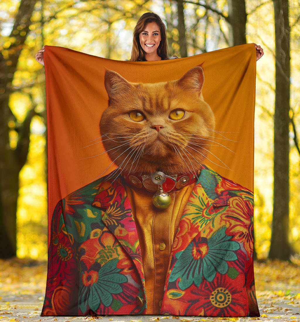 British Shorthair cat Blanket, Trippy Psychedelics British Shorthair cat Fleece Blanket, British Shorthair cat Throw Blanket, British Shorthair cat Gifts