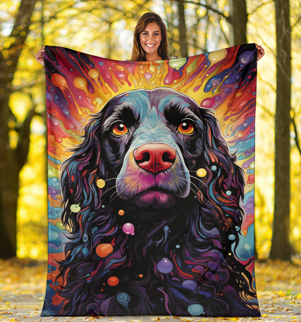 American Water Spaniel Blanket, Trippy Psychedelics American Water Spaniel Fleece Blanket, American Water Spaniel Throw Blanket, American Water Spaniel Gifts