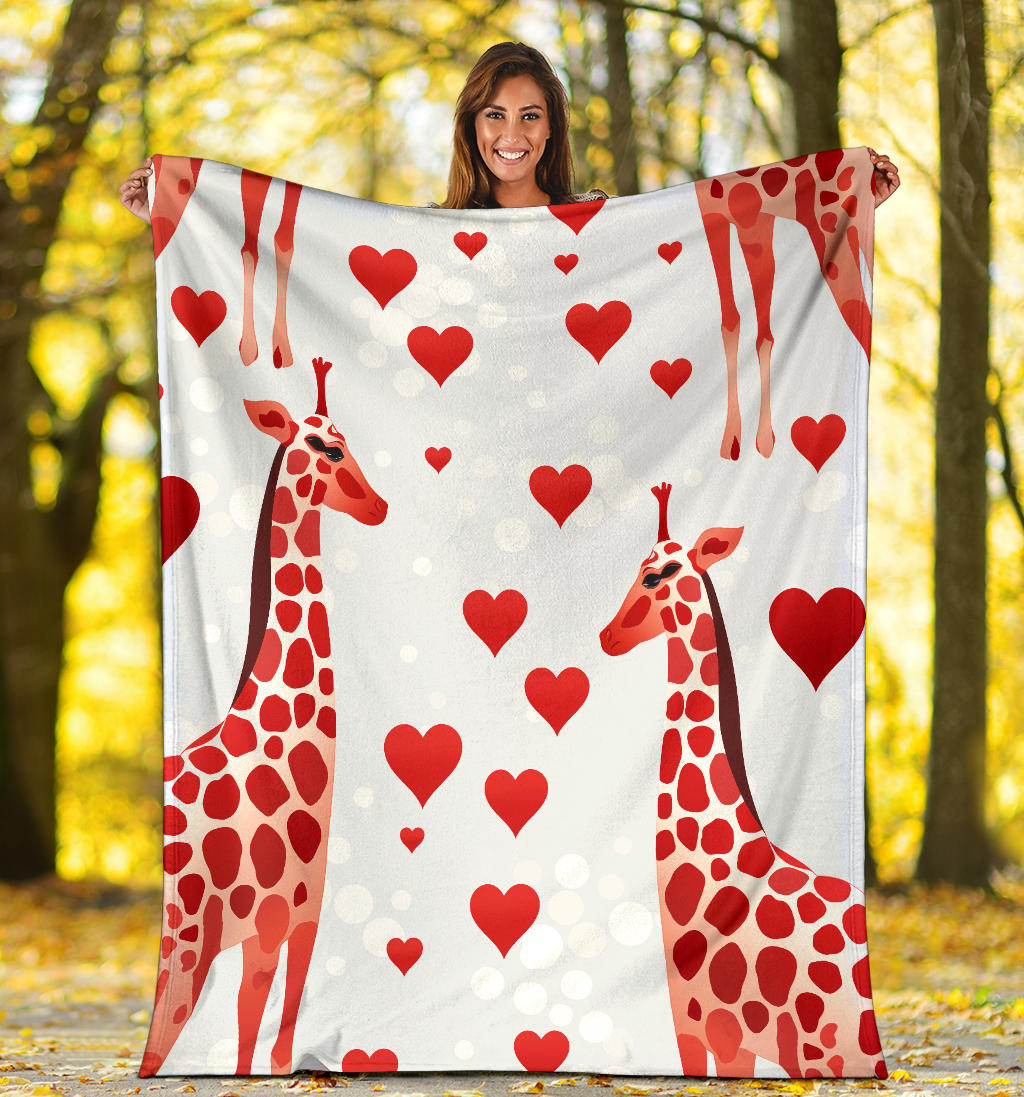 Giraffe Heart Blanket, Giraffe Throw Blanket, Giraffe Fleece Blanket, Giraffe Gifts