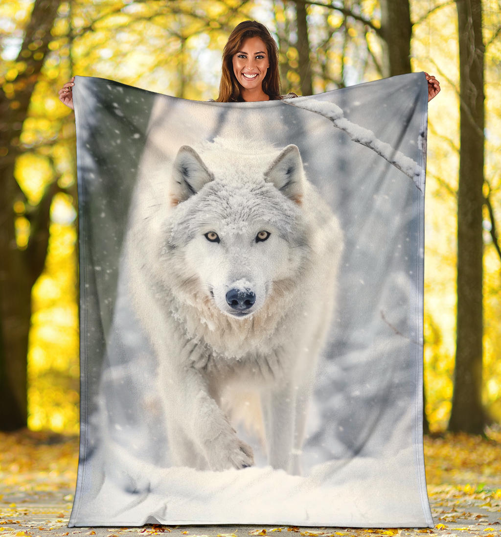 Wolf Blanket Wolf in Winter Blanket