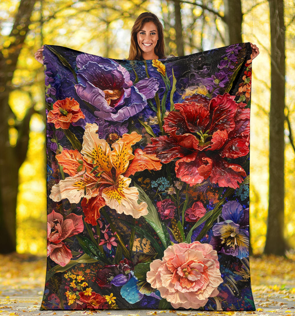 Floral Fantasy Blanket,  Floral Fantasy Estetic Blanket, Floral Fantasy Blanket Gifts, Blanket