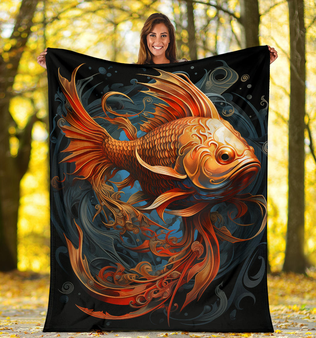 Fish Zodiac Blanket, Pisces Zodiac Gifts, Fish Zodiac Throw Blanket, Fish Zodiac Sign Fleece Blanket