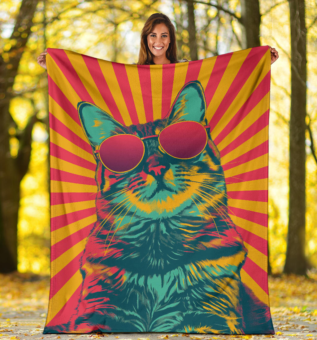 American Bobtail cat Blanket, Trippy Psychedelics American Bobtail cat Fleece Blanket, American Bobtail cat Throw Blanket, American Bobtail cat Gifts