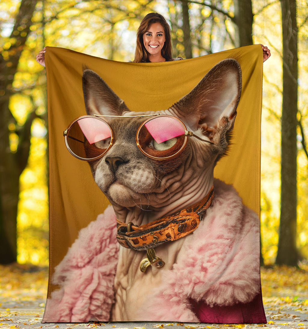 Devon Rex cat Blanket, Trippy Psychedelics Devon Rex cat Fleece Blanket, Devon Rex cat Throw Blanket, Devon Rex cat Gifts