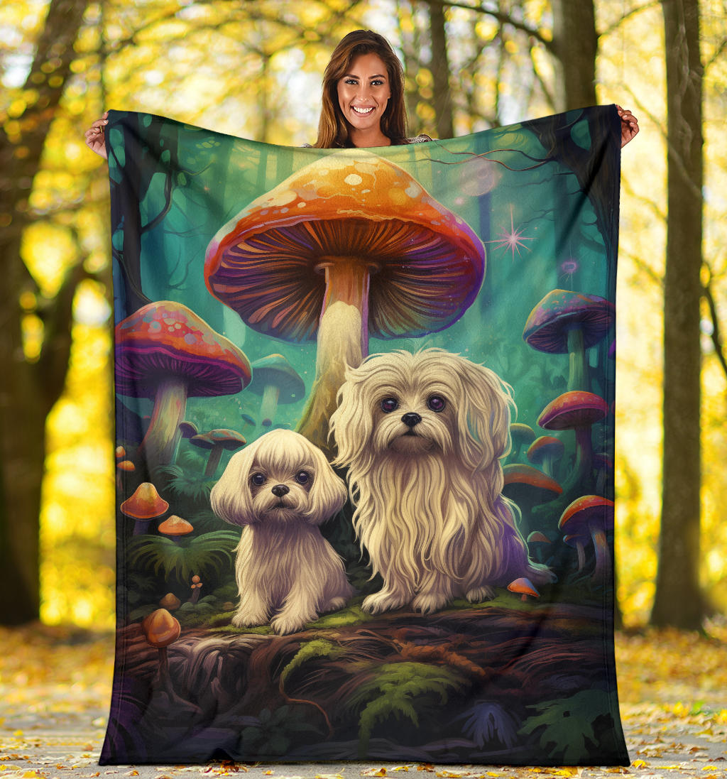 Lowchen Blanket, Trippy Psychedelics Lowchen Fleece Blanket, Lowchen Throw Blanket, Lowchen Gifts