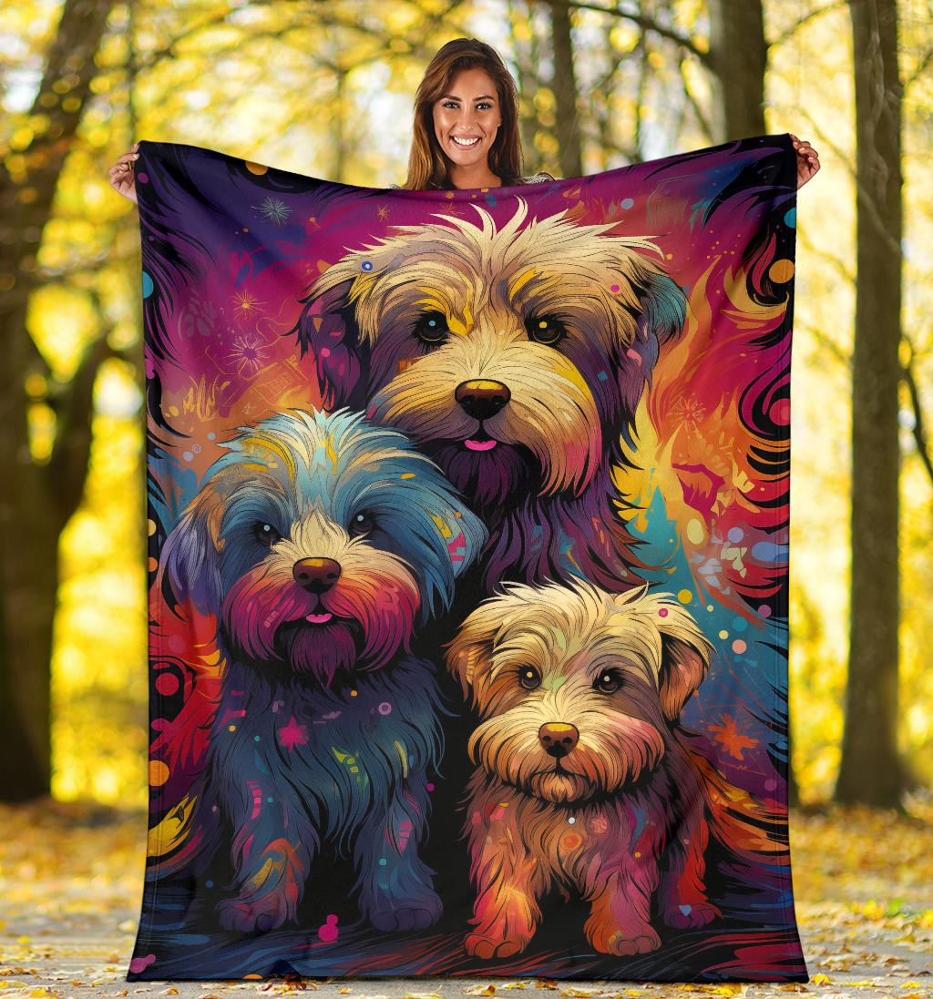 Glen of Imaal Terrier Blanket, Trippy Psychedelics Glen of Imaal Terrier Fleece Blanket, Glen of Imaal Terrier Throw Blanket, Glen of Imaal Terrier Gifts