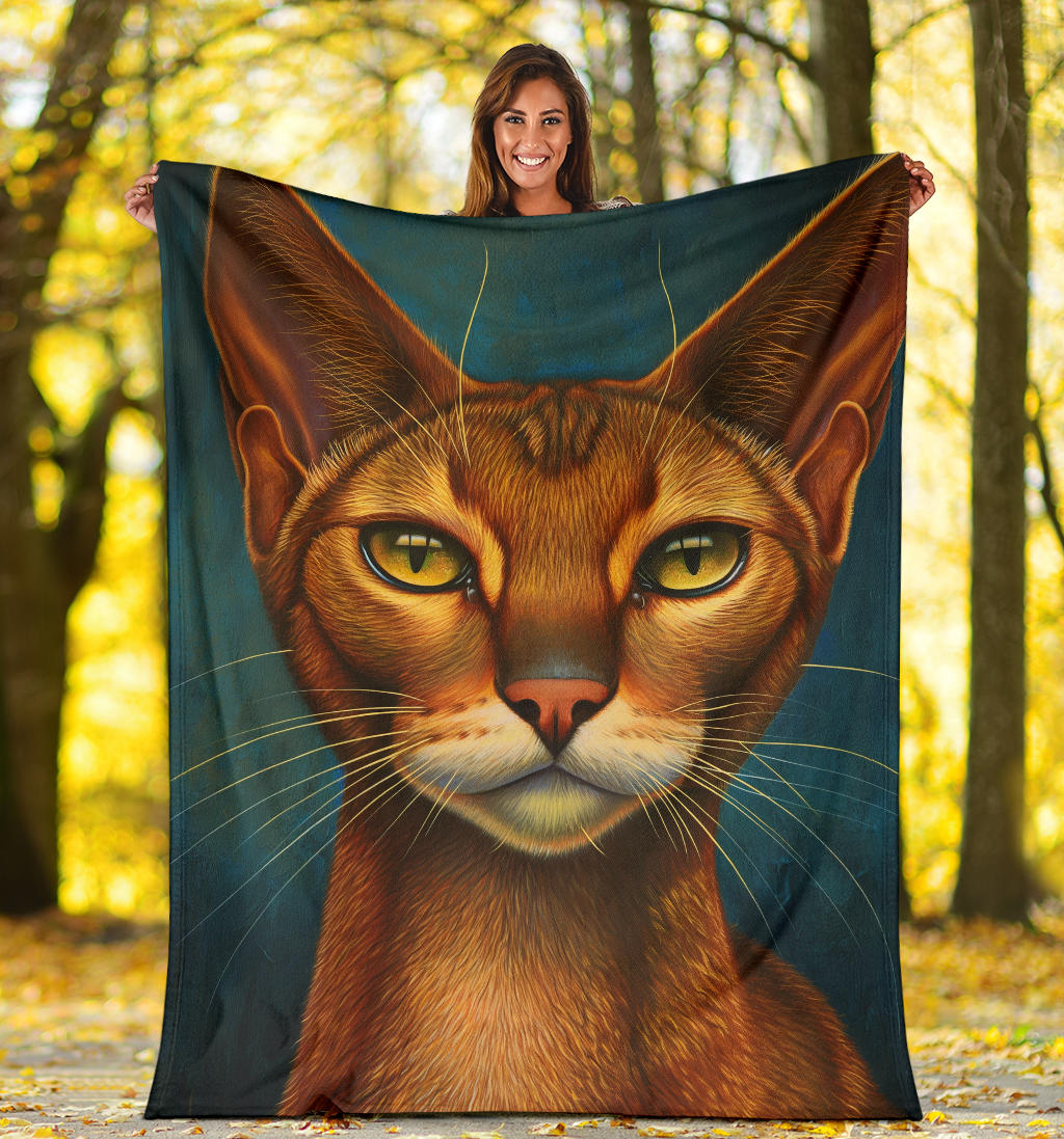 Abyssinian cat Blanket, Trippy Psychedelics Abyssinian cat Fleece Blanket, Abyssinian cat Throw Blanket, Abyssinian cat Gifts