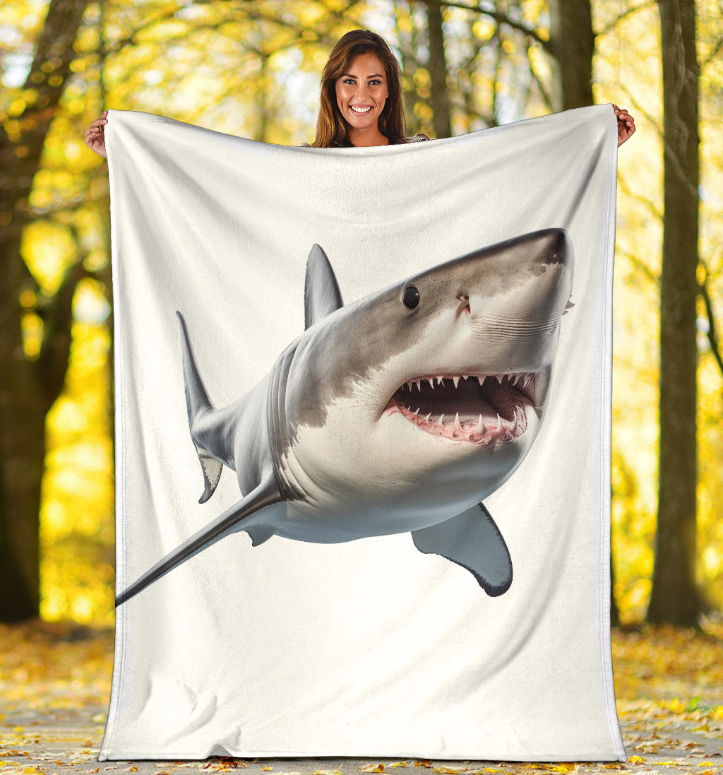 Great White Shark Blanket, Shark Throw Blanket, Shark Fleece Blanket, Shark Gifts, Custom Shark Blanket