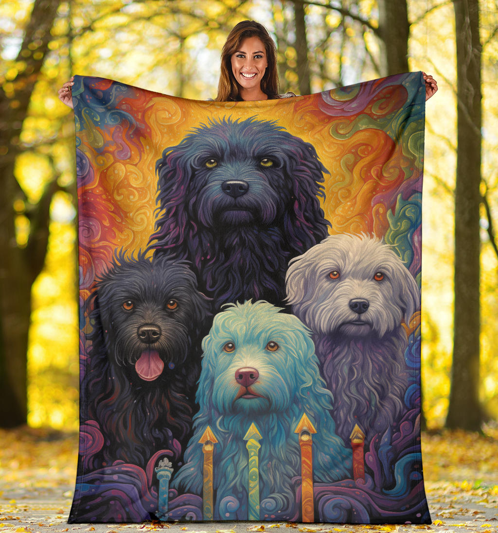 Puli Blanket, Trippy Psychedelics Puli Fleece Blanket, Puli Throw Blanket, Puli Gifts