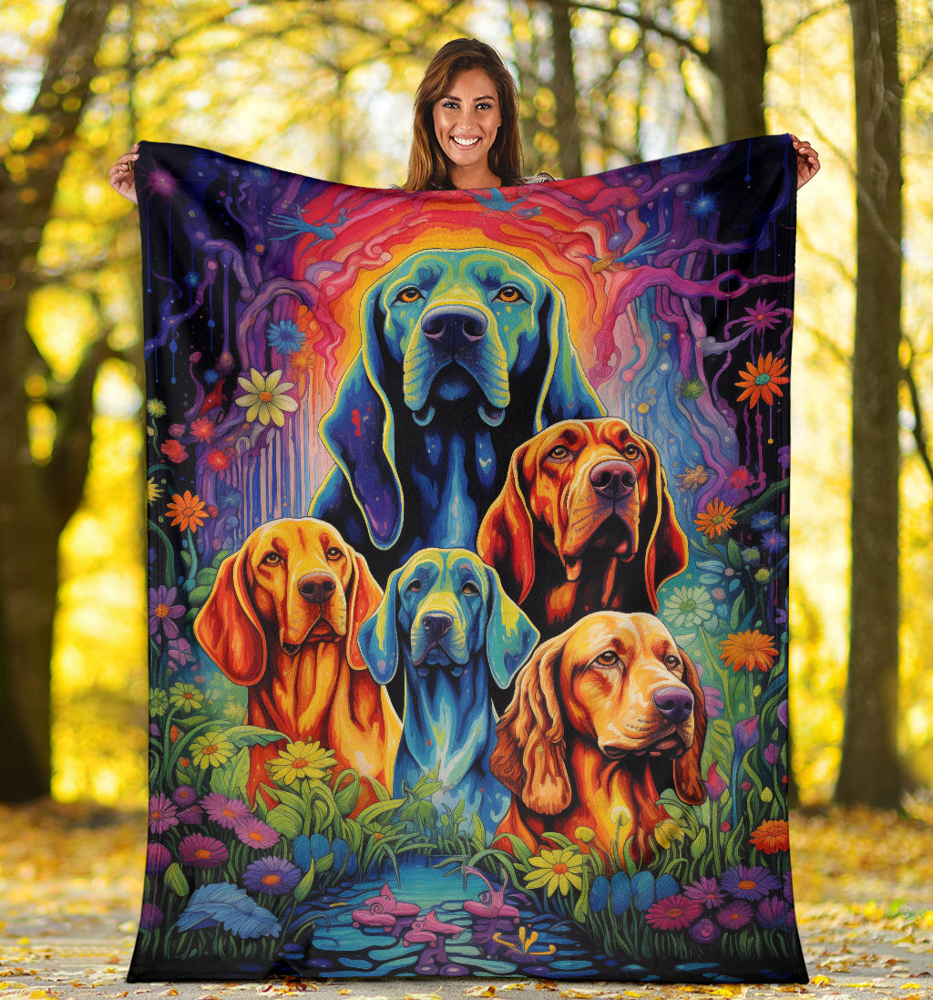 Bloodhound Blanket, Trippy Psychedelics Bloodhound Fleece Blanket, Bloodhound Throw Blanket, Bloodhound Gifts