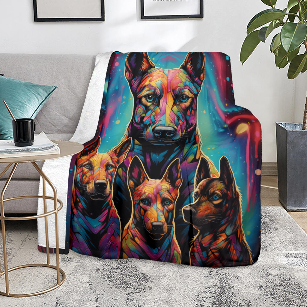 Belgian Malinois Blanket, Trippy Psychedelics Belgian Malinois  Fleece Blanket, Belgian Malinois Throw Blanket, Belgian Malinois Gifts