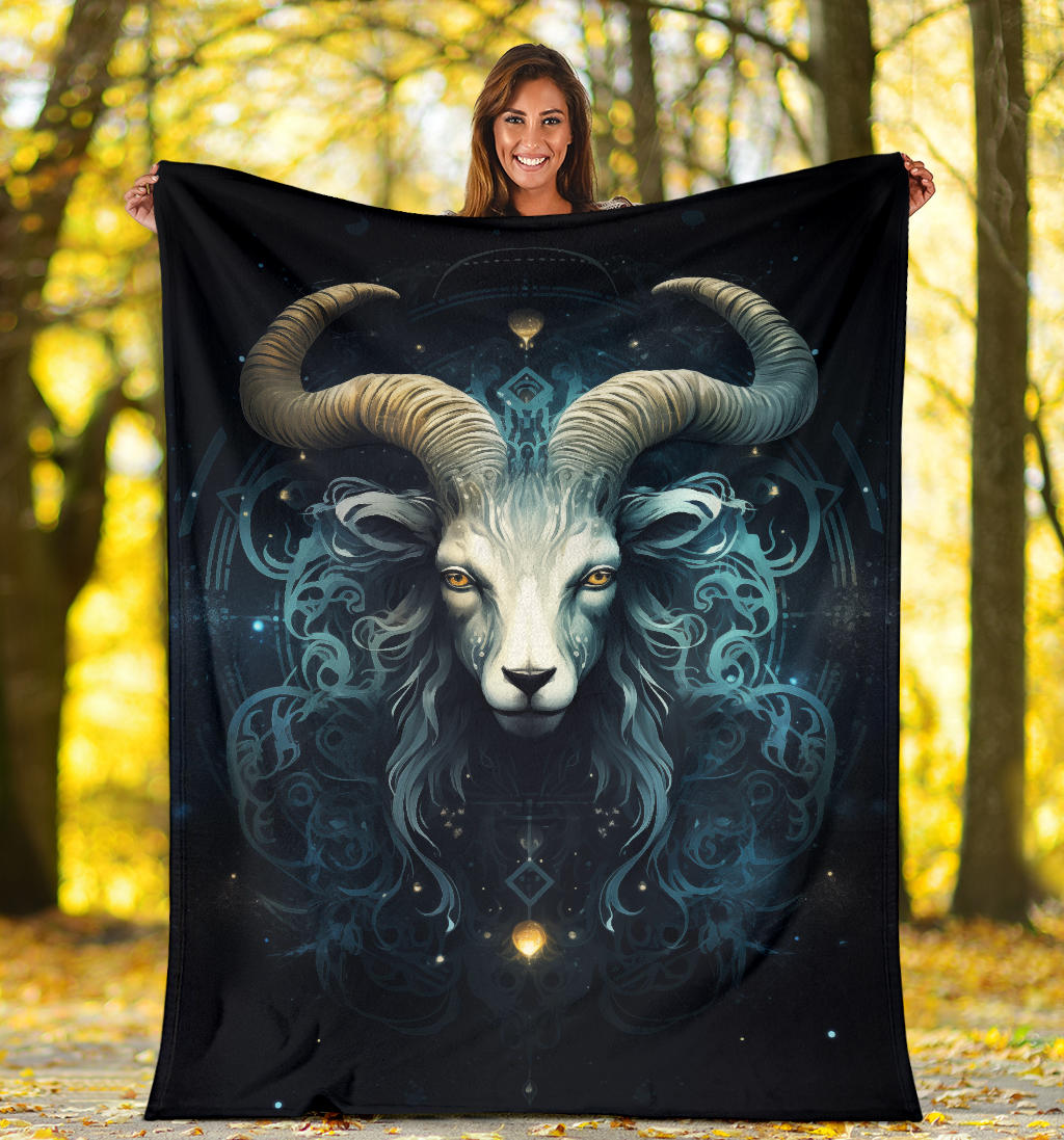 Capricornus Goat Zodiac Sign Blanket, Capricornus Goat Zodiac Gifts, Capricornus Goat Throw Blanket, Capricornus Goat Fleece Blanket