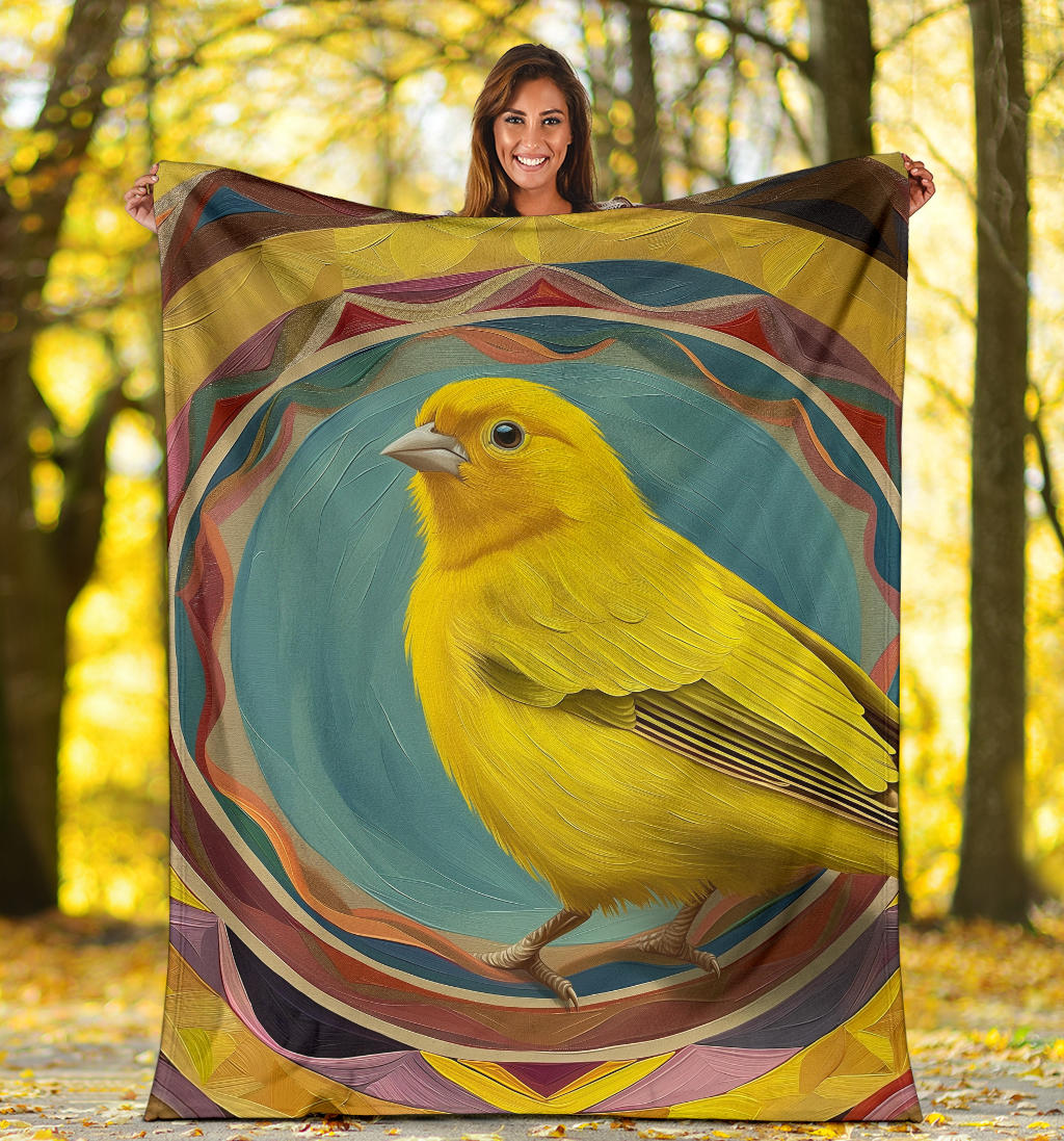 Canary bird Blanket, Trippy Psychedelics Canary bird Fleece Blanket, Canary bird Throw Blanket, Canary bird Gifts