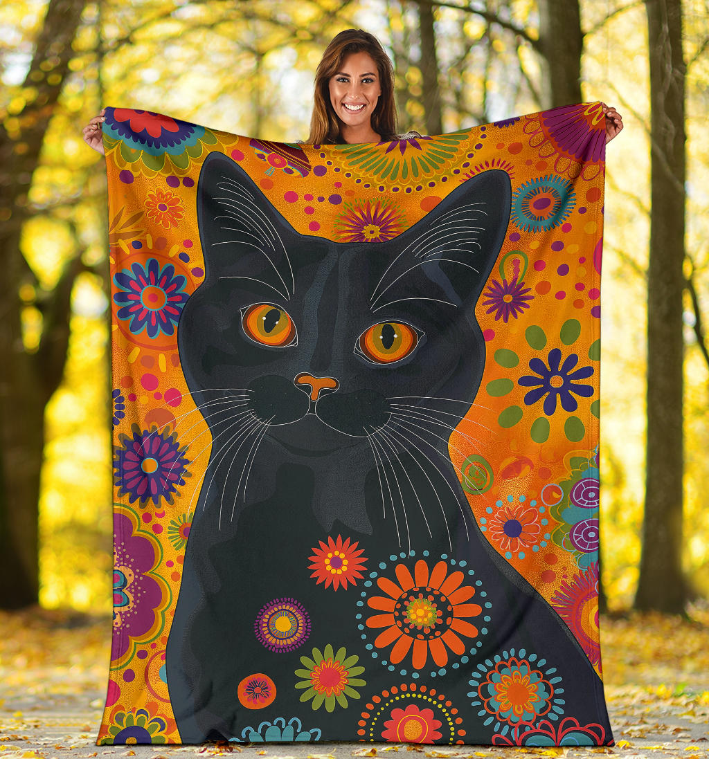 Chartreux cat Blanket, Trippy Psychedelics Chartreux cat Fleece Blanket, Chartreux cat Throw Blanket, Chartreux cat Gifts