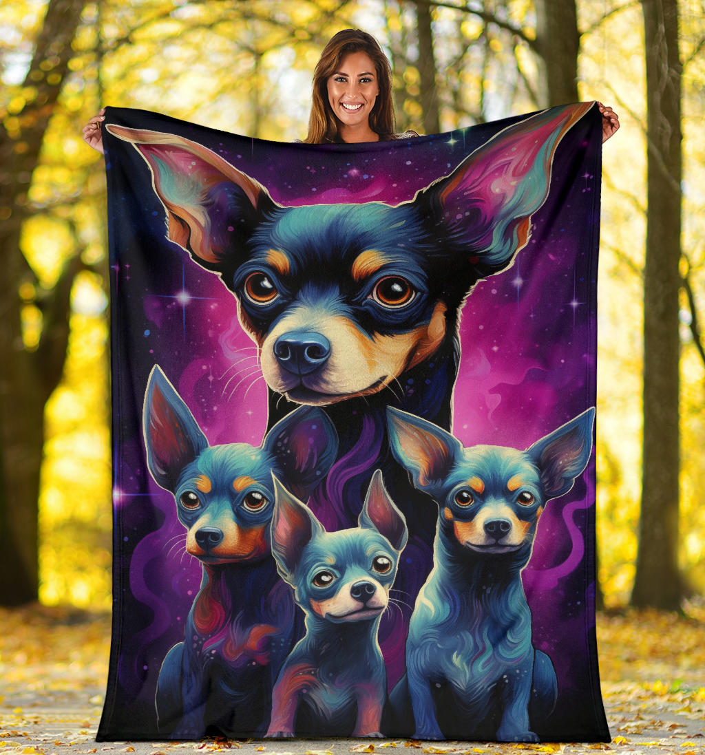 Rat Terrier Blanket, Trippy Psychedelics Rat Terrier Fleece Blanket, Rat Terrier Throw Blanket, Rat Terrier Gifts