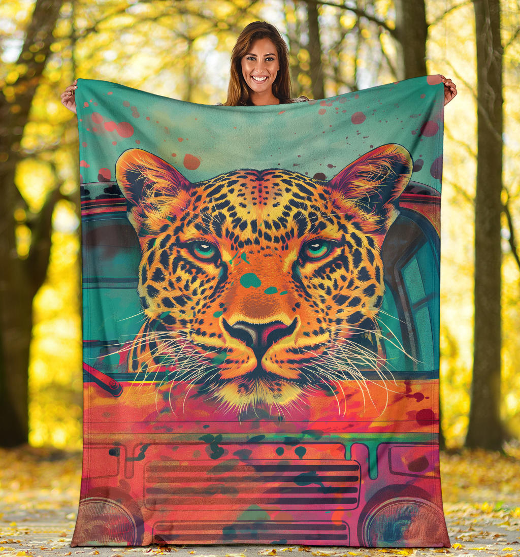 Leopard animal Blanket, Trippy Psychedelics Leopard animal Fleece Blanket,Leopard animal Throw Blanket, Leopard animal Gifts