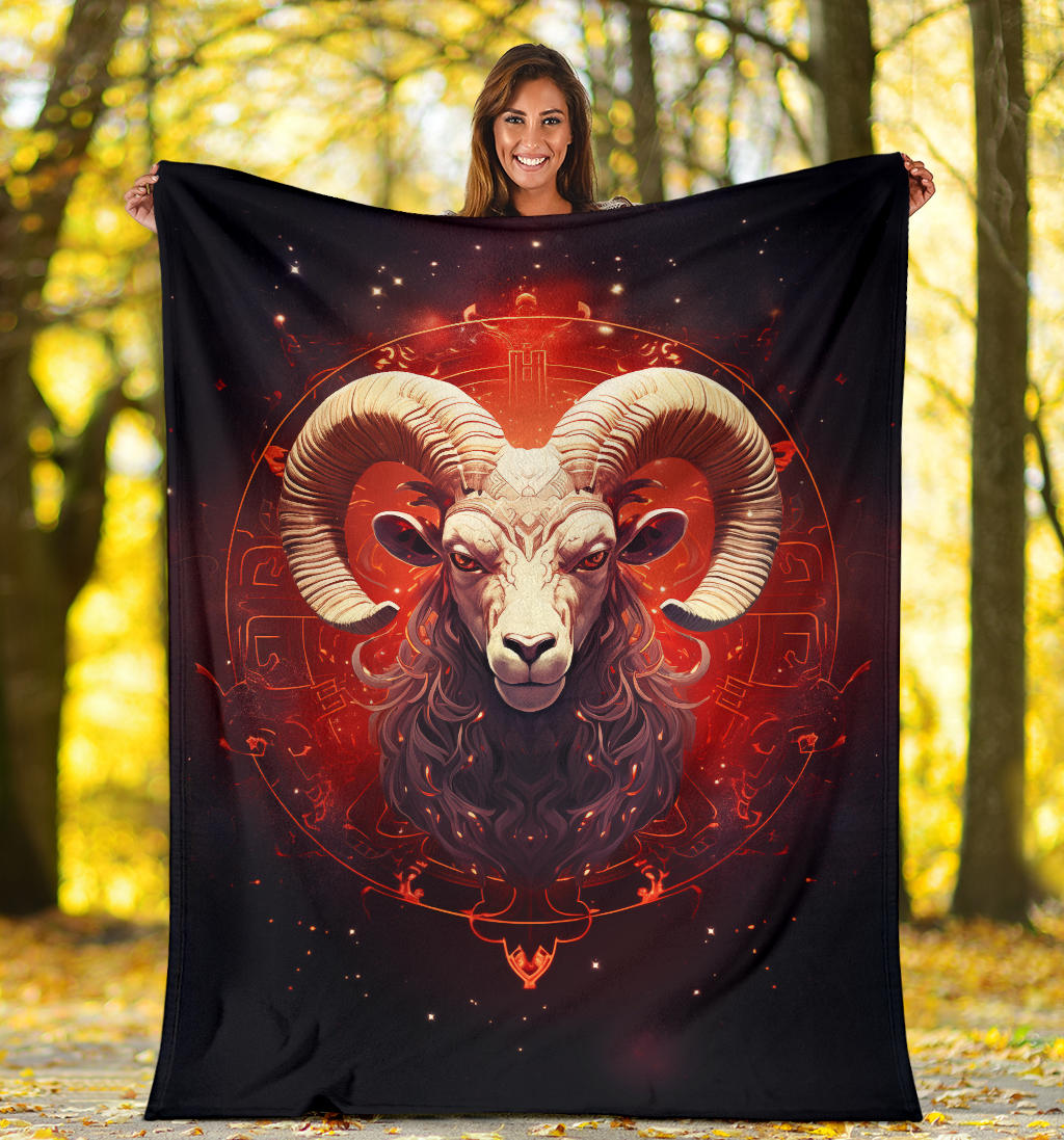 Aries Zodiac Blanket, Ram Zodiac Sign, Aries Gifts, Aries Throw Blanket, Ram Zodiac Gifts