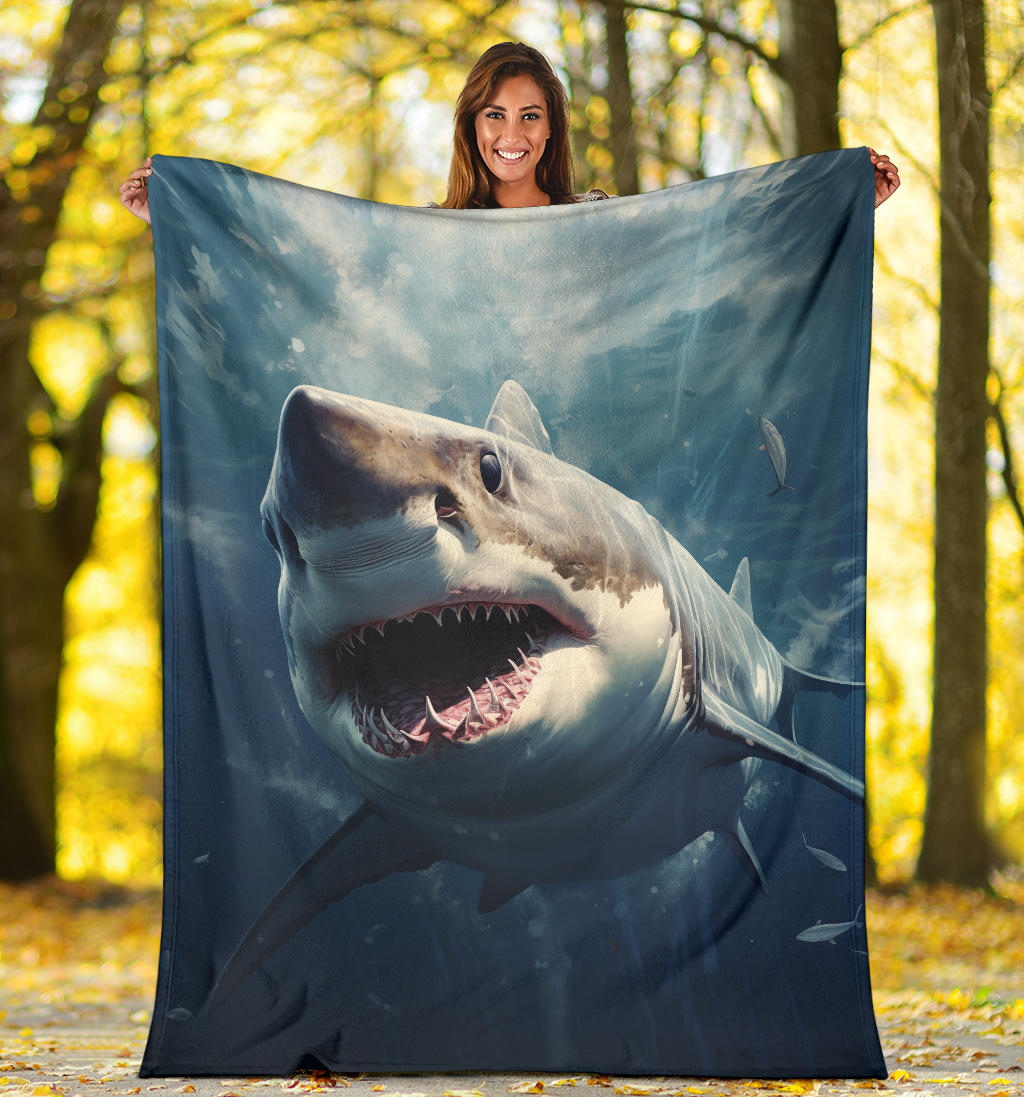 Great White Shark Blanket, Shark Throw Blanket, Shark Fleece Blanket, Shark Gifts, Custom Shark Blanket