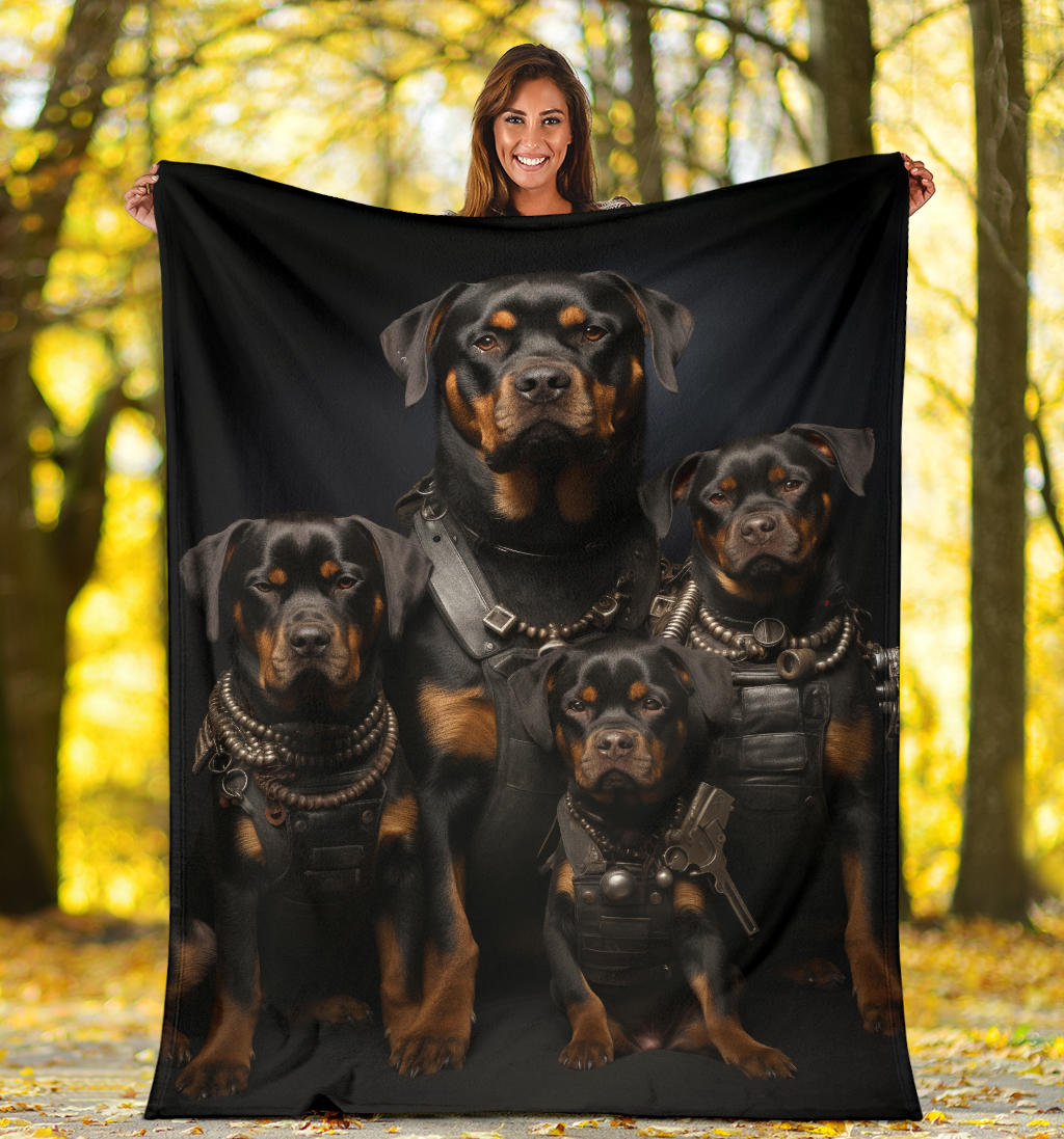 Rottweiler Family Blanket, Rottweiler Blanket, Rottweiler gifts, Rottweiler Throw Blanket