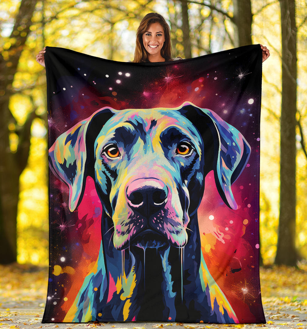 Trippy Psychedelics Great Dane Blanket, Great Dane Fleece Blanket, Great Dane Throw Blanket, Great Dane Gifts