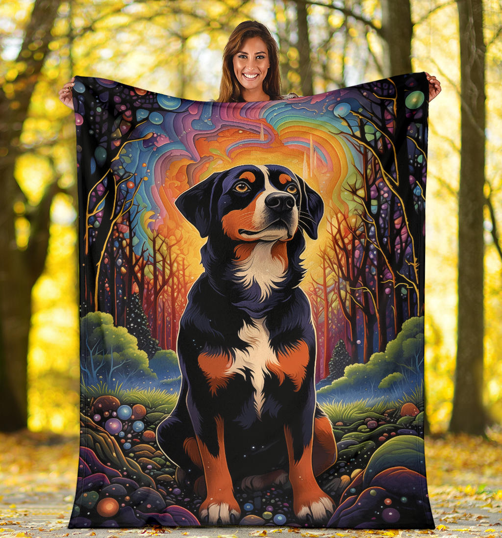 Entlebucher Mountain Blanket, Trippy Psychedelics Entlebucher Mountain Fleece Blanket, Entlebucher Mountain Throw Blanket, Entlebucher Mountain Gifts