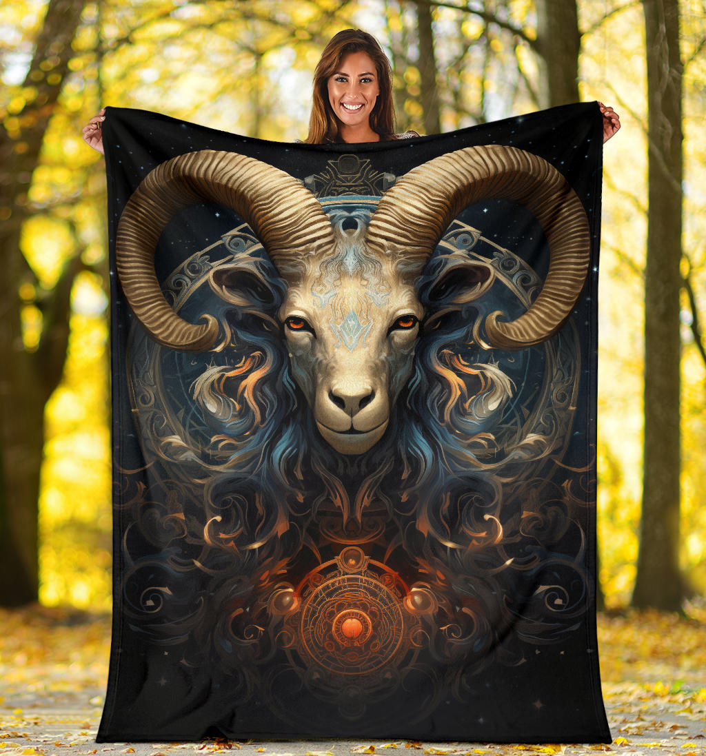 Aries Zodiac Blanket, Ram Zodiac Sign, Aries Gifts, Aries Throw Blanket, Ram Zodiac Gifts