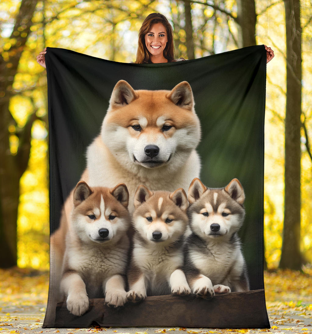 Akita Family Blanket, Akita Blanket, Akita Throw Blanket, Akita