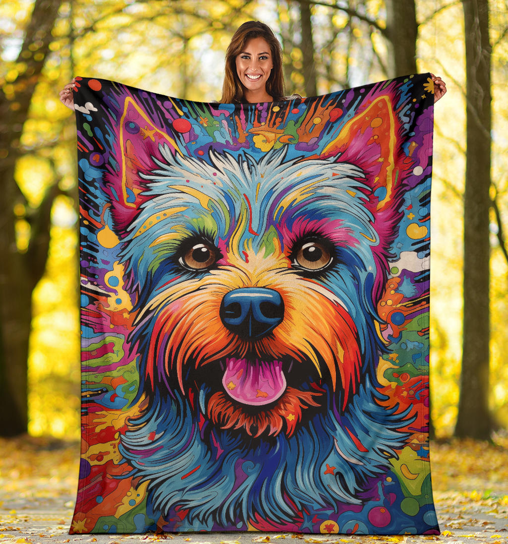 Biewer Terri Blanket, Trippy Psychedelics Biewer Terri Fleece Blanket, Biewer Terri Throw Blanket, Biewer Terri Gifts