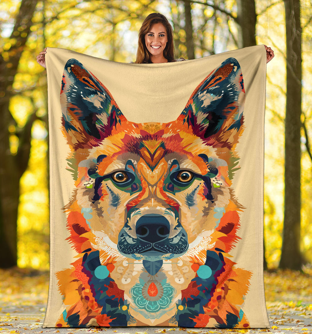 Jindo Dog Blanket, Trippy Psychedelics Jindo Dog Fleece Blanket, Jindo Dog Throw Blanket, Jindo Dog Gifts