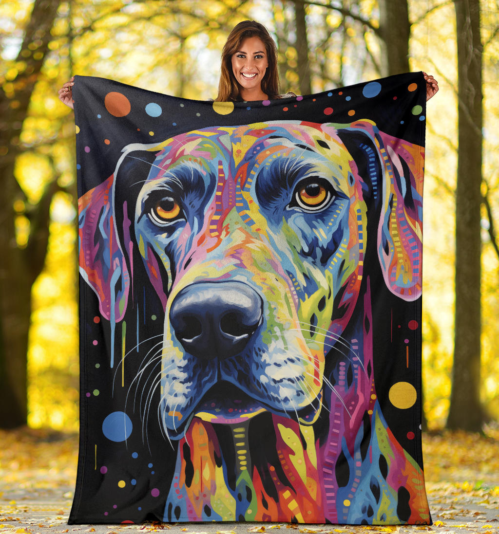 Trippy Psychedelics Great Dane Blanket, Great Dane Fleece Blanket, Great Dane Throw Blanket, Great Dane Gifts