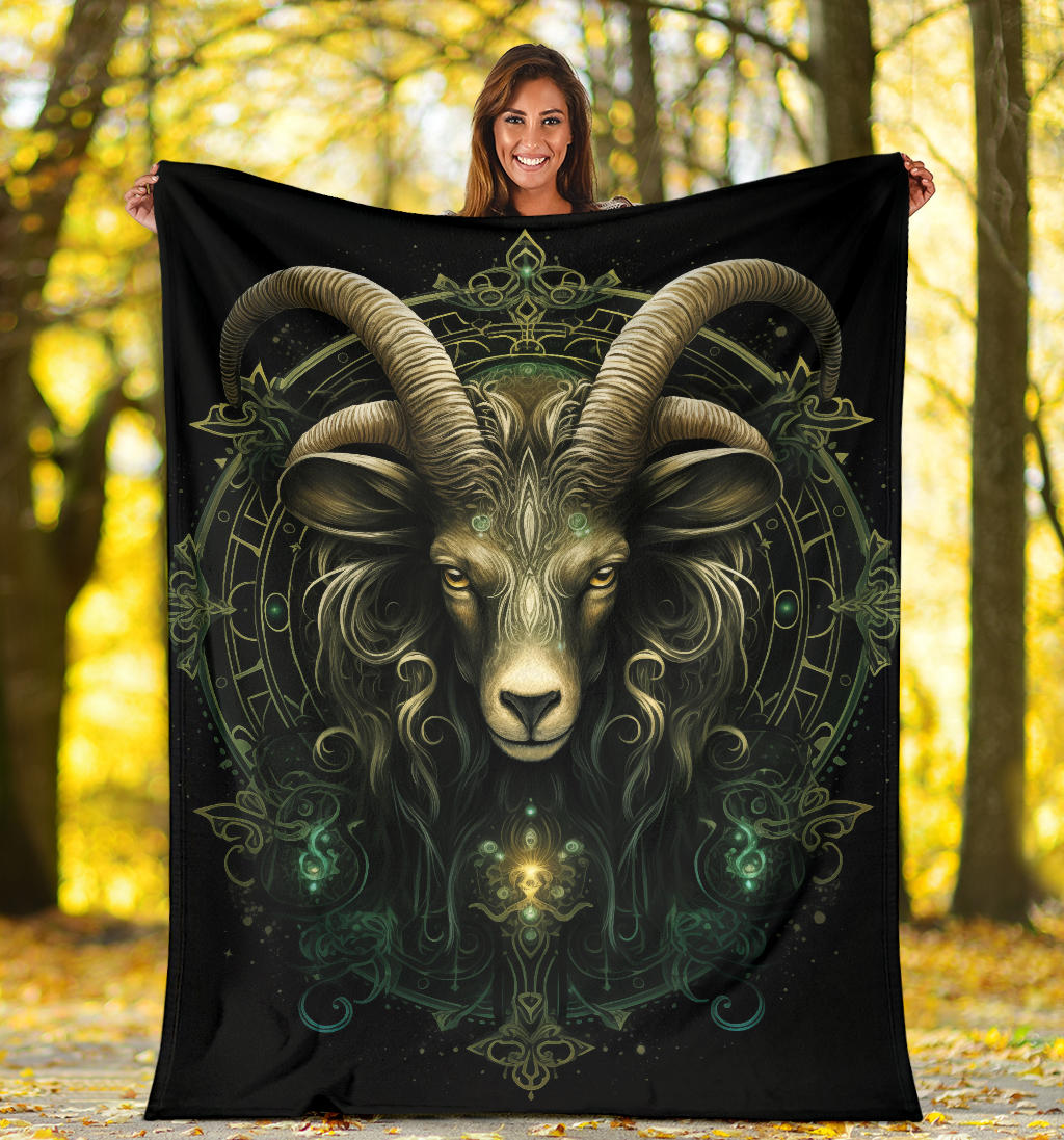 Capricornus Goat Zodiac Sign Blanket, Capricornus Goat Zodiac Gifts, Capricornus Goat Throw Blanket, Capricornus Goat Fleece Blanket