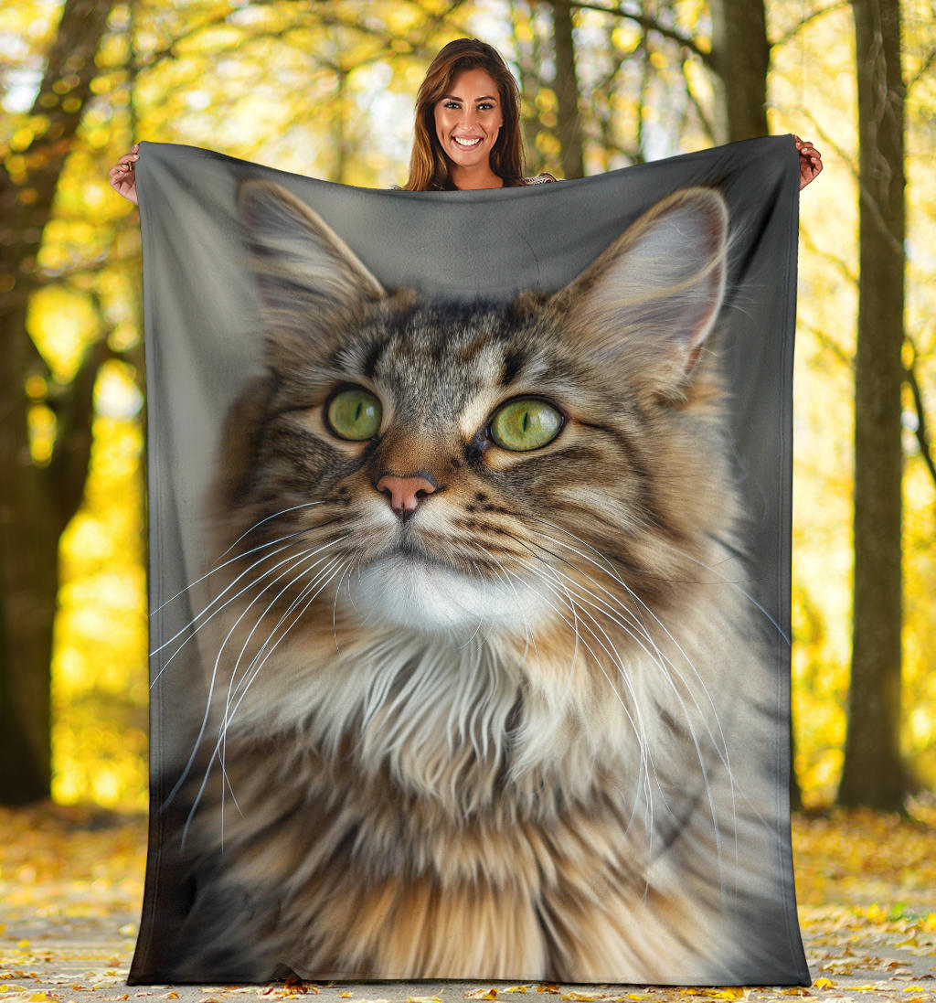 Maine Coon cat Blanket, Trippy Psychedelics Maine Coon cat Fleece Blanket, Maine Coon cat Throw Blanket, Maine Coon cat Gifts