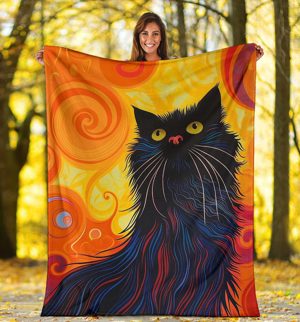 Ragamuffin Cat Blanket, Trippy Psychedelics Ragamuffin Cat Fleece Blanket, Ragamuffin Cat Throw Blanket, Ragamuffin Cat Gifts