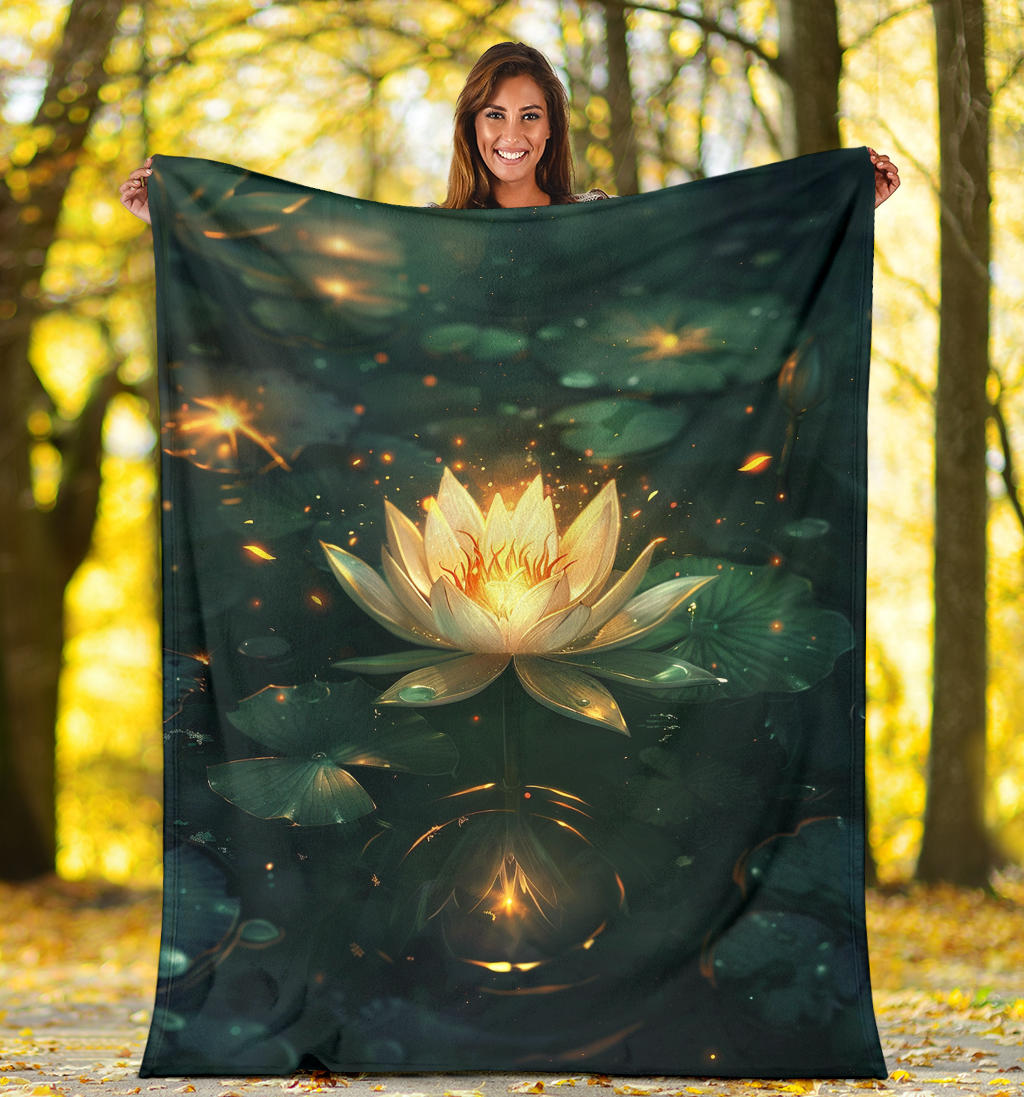 Luminous Lotus Blanket, Luminous Lotus Estetic Blanket, Luminous Lotus Blanket Gift, Blanket