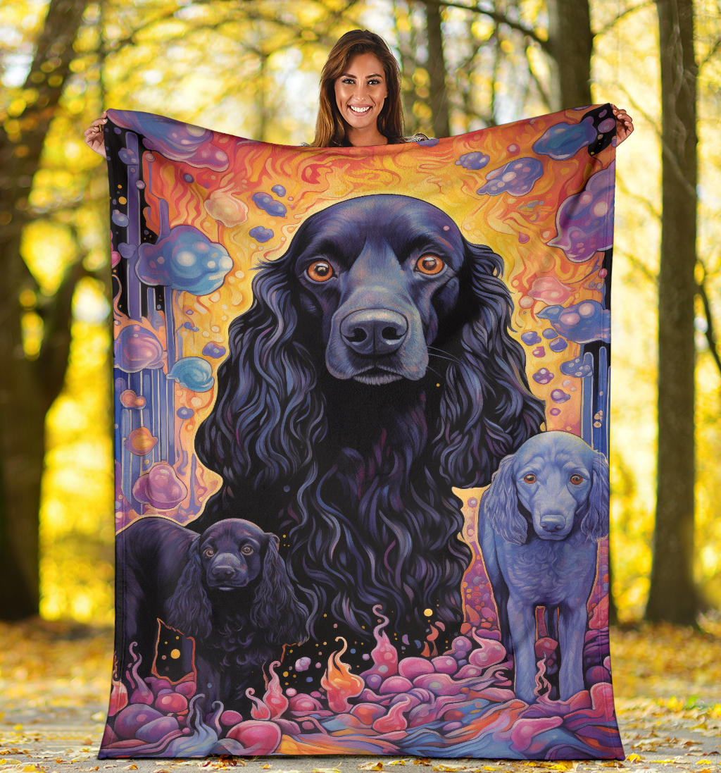 American Water Spaniel Blanket, Trippy Psychedelics American Water Spaniel Fleece Blanket, American Water Spaniel Throw Blanket, American Water Spaniel Gifts