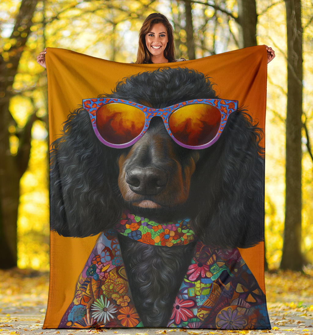 Irish Water Spaniel Blanket, Trippy Psychedelics Irish Water Spaniel Fleece Blanket, Irish Water Spaniel Throw Blanket, Irish Water Spaniel Gifts