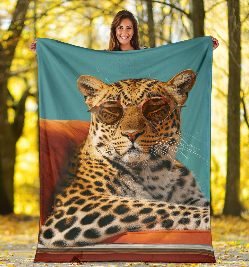 Leopard animal Blanket, Trippy Psychedelics Leopard animal Fleece Blanket,Leopard animal Throw Blanket, Leopard animal Gifts