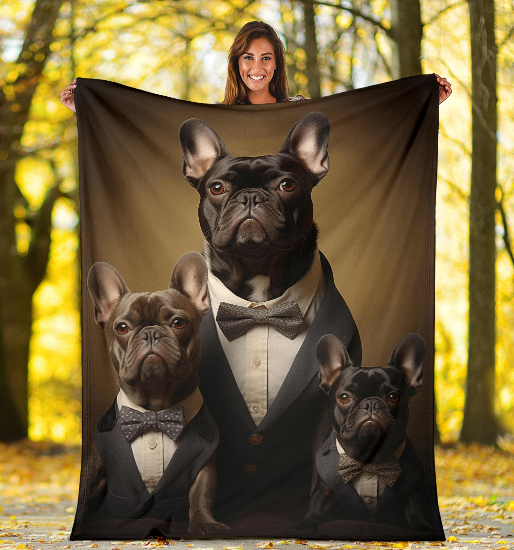 French Bulldog Family Blanket, French Bulldog Throw Blanket, French Bulldog Gifts, French Bulldog Fleece Blanket