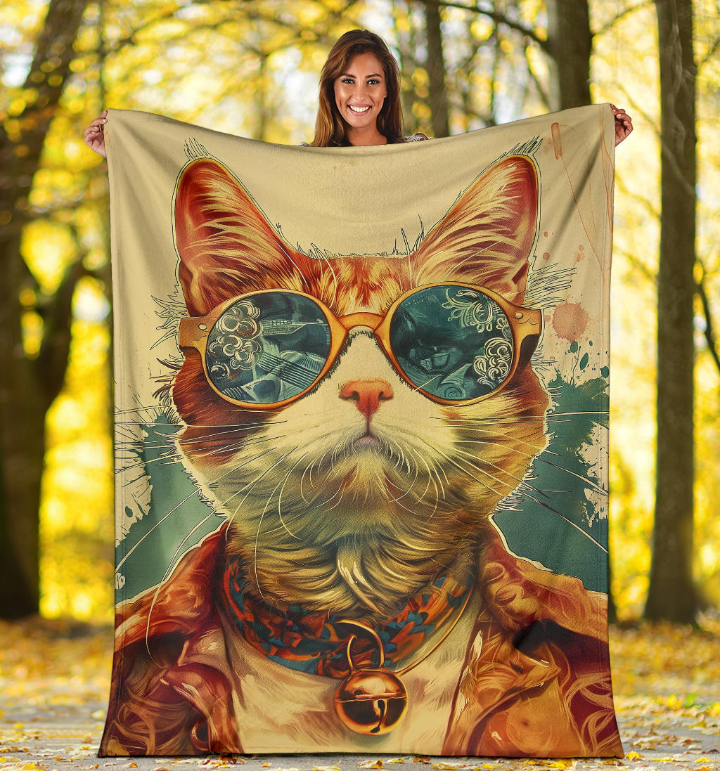 LaPerm cat Blanket, Trippy Psychedelics LaPerm cat Fleece Blanket, LaPerm cat Throw Blanket, LaPerm cat Gifts