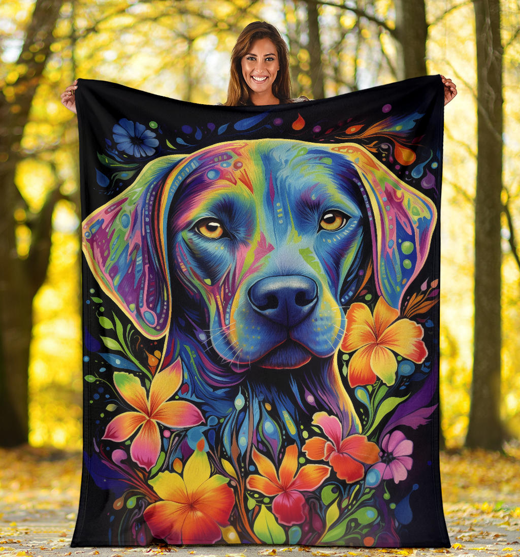 Trippy Psychedelics Labrador Retriever Blanket, Labrador Retriever Throw Blanket, Labrador Retriever Fleece Blanket, Labrador Retriever Gift