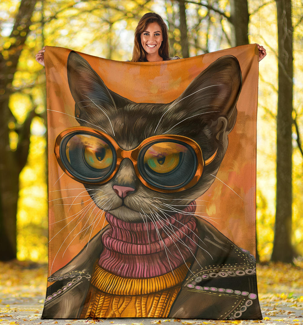 Pixie-bob Cat Blanket, Trippy Psychedelics Pixie-bob Cat Fleece Blanket, Pixie-bob Cat Throw Blanket, Pixie-bob Cat Gifts